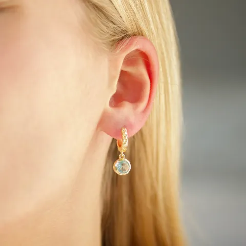 blå krystall creol i forgylt messing - Eliné