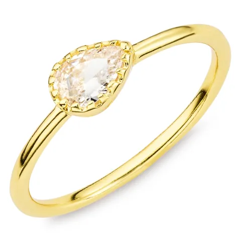 zirkon ring i forgylt messing - Eliné