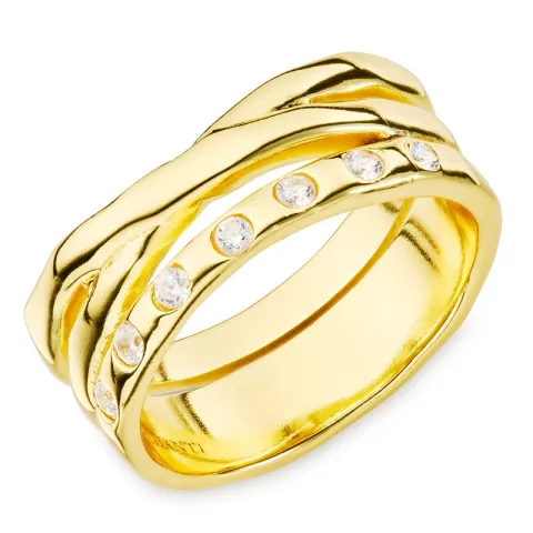 zirkon ring i forgylt messing - Eliné