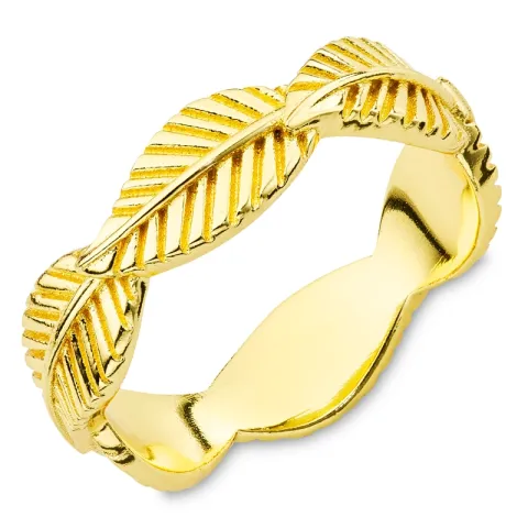 blad ring i forgylt messing