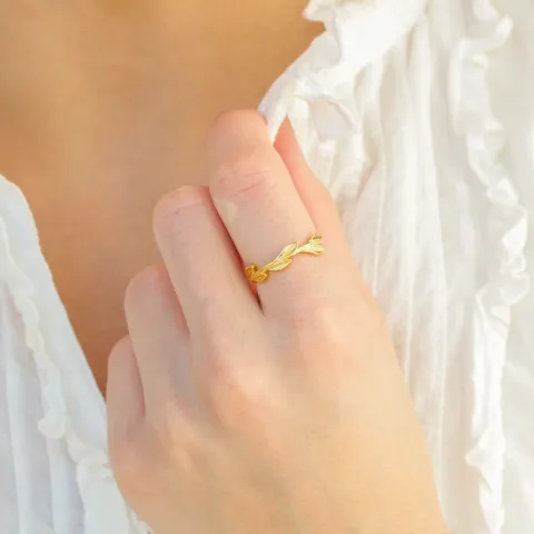 blad ring i forgylt messing