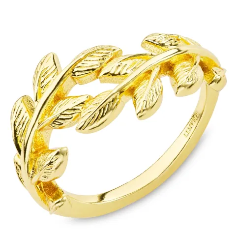 blad ring i forgylt messing