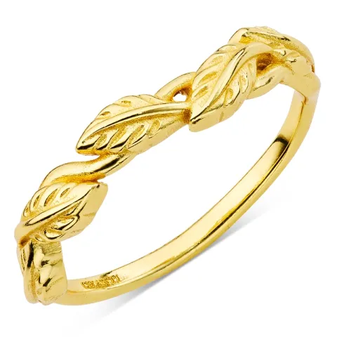 blad ring i forgylt messing