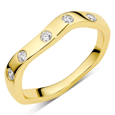 zirkon ring i forgylt messing - Eliné