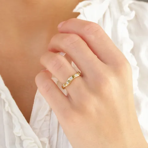 zirkon ring i forgylt messing - Eliné