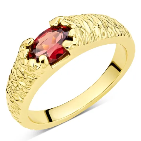 granat ring i forgylt messing - Eliné