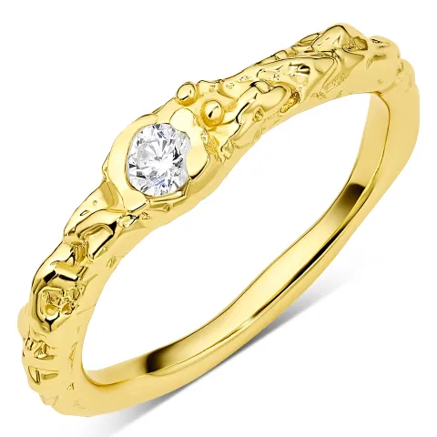 zirkon ring i forgylt messing - Eliné