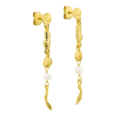 perle øredobber i forgylt messing - Eliné