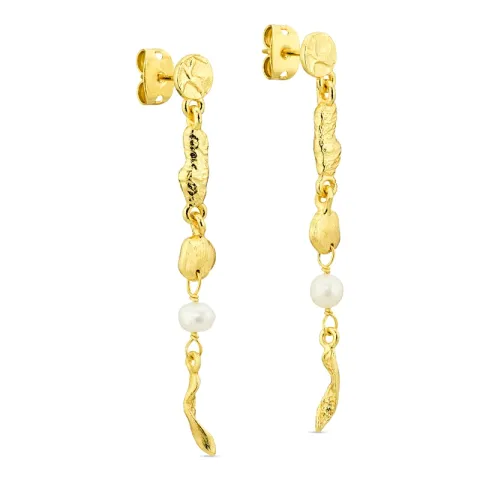 perle øredobber i forgylt messing - Eliné