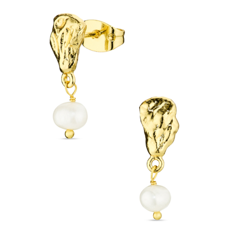perle øredobber i forgylt messing - Eliné