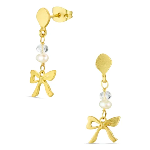 sløyfe øredobber i forgylt messing - Eliné