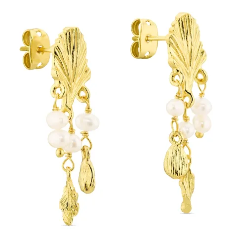 perle øredobber i forgylt messing - Eliné