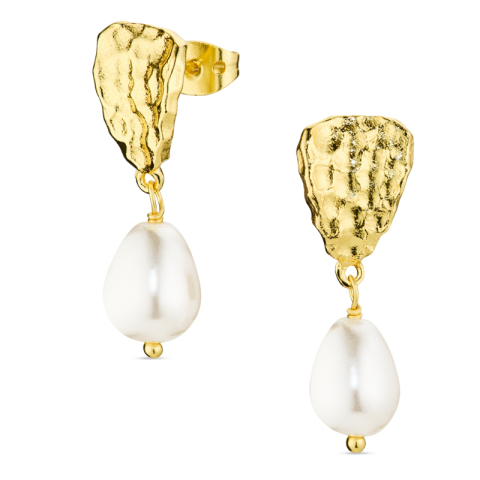 perle øredobber i forgylt messing - Eliné