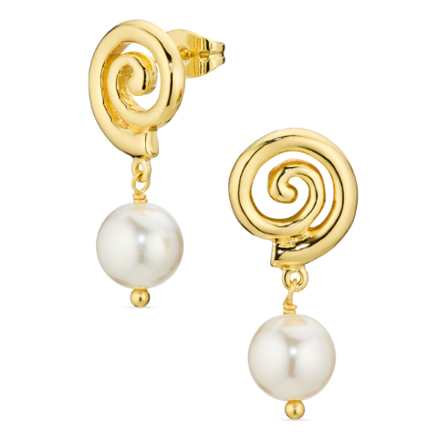 perle øredobber i forgylt messing - Eliné