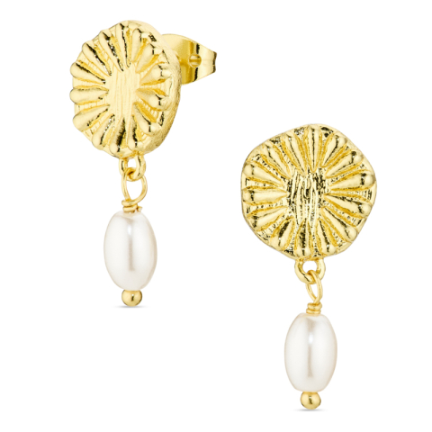 perle øredobber i forgylt messing - Eliné