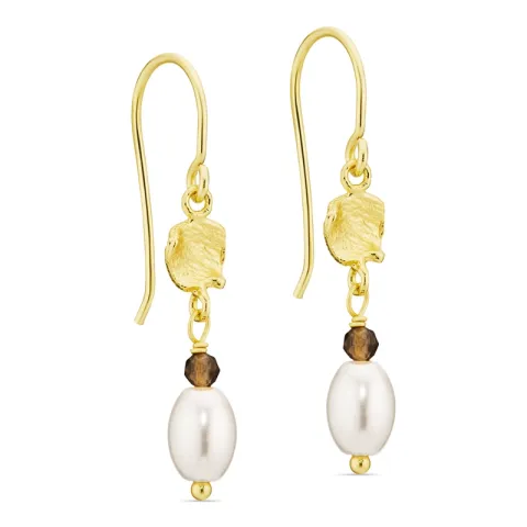 perle øredobber i forgylt messing - Eliné