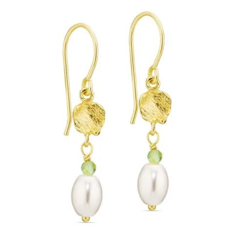 perle øredobber i forgylt messing - Eliné