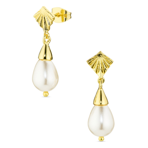 perle øredobber i forgylt messing - Eliné