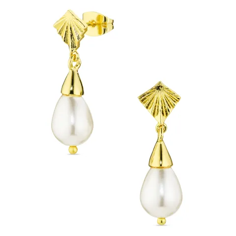 perle øredobber i forgylt messing - Eliné