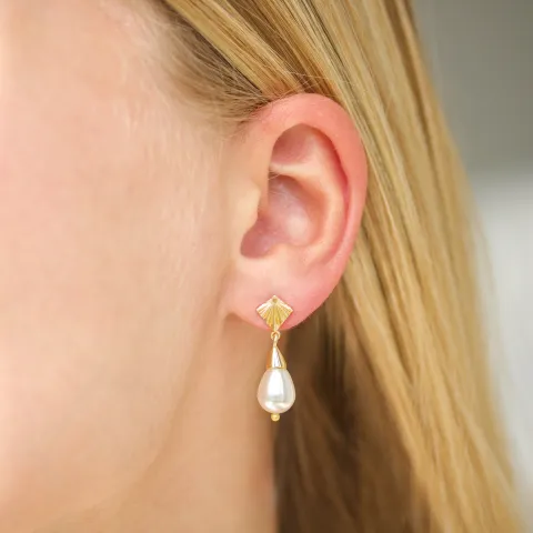 perle øredobber i forgylt messing - Eliné