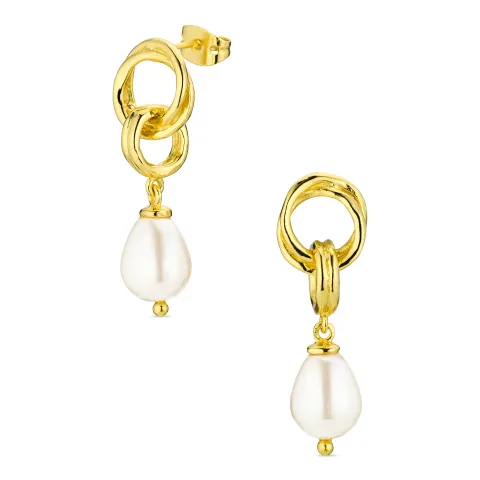 perle øredobber i forgylt messing - Eliné