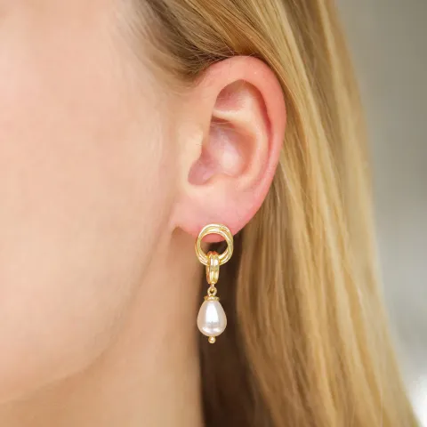 perle øredobber i forgylt messing - Eliné