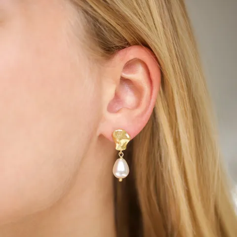 perle øredobber i forgylt messing - Eliné