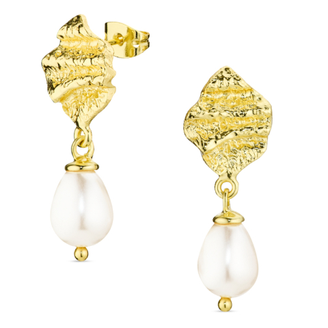 perle øredobber i forgylt messing - Eliné