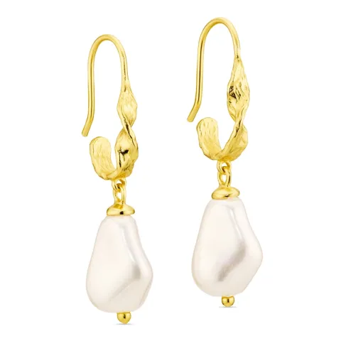 perle øredobber i forgylt messing - Eliné