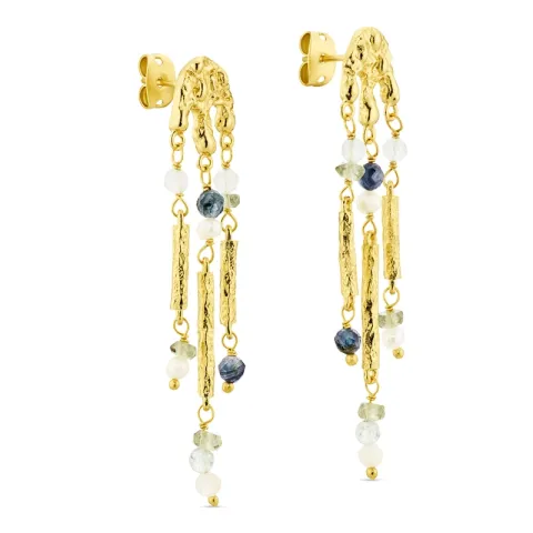 multifarget øredobber i forgylt messing - Eliné