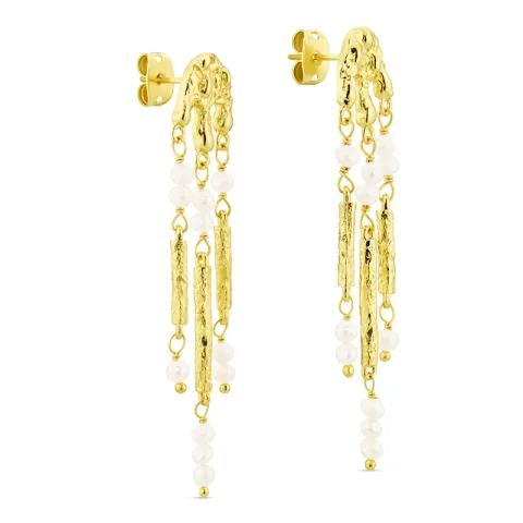 perle øredobber i forgylt messing - Eliné