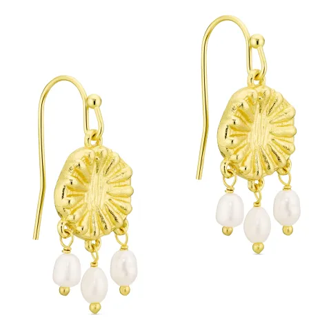 perle øredobber i forgylt messing - Eliné