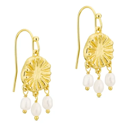 perle øredobber i forgylt messing - Eliné