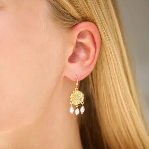 perle øredobber i forgylt messing - Eliné