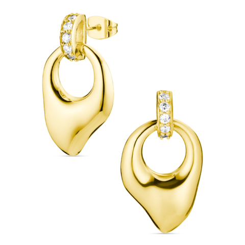 zirkon øredobber i forgylt messing - Eliné