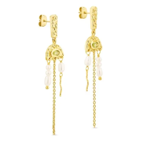 prehnite øredobber i forgylt messing - Eliné