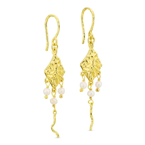 perle øredobber i forgylt messing - Eliné