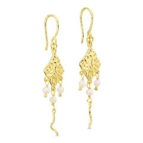 perle øredobber i forgylt messing - Eliné