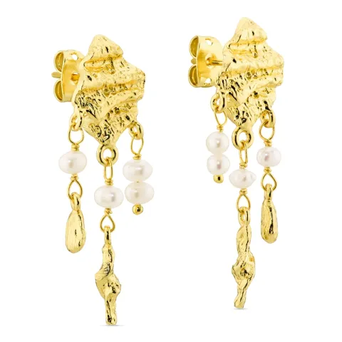 perle øredobber i forgylt messing - Eliné