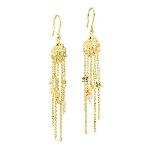 perle kjedeøreringer i forgylt messing - Eliné