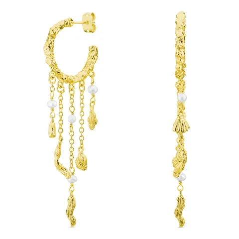 perle kjedeøreringer i forgylt messing - Eliné