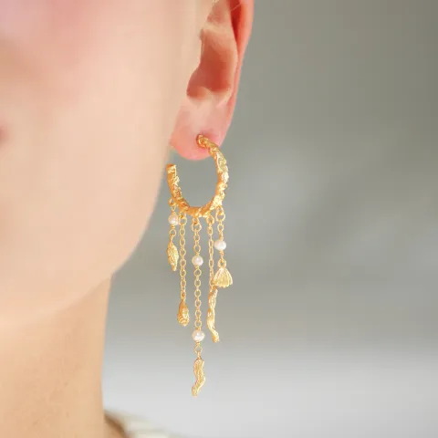 perle kjedeøreringer i forgylt messing - Eliné