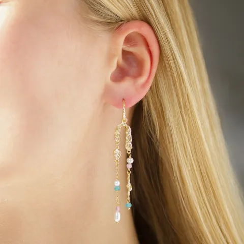 lange kjedeøreringer i forgylt messing - Eliné