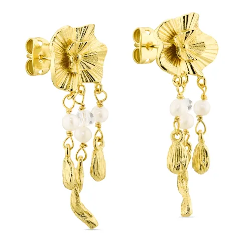 perle øredobber i forgylt messing - Eliné