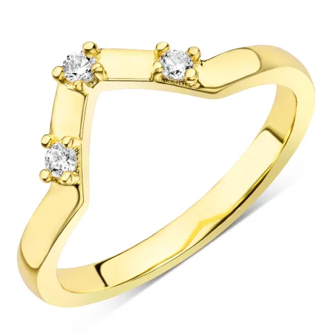 zirkon ring i forgylt messing - Eliné