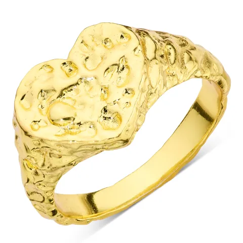 hjerte ring i forgylt messing - Eliné