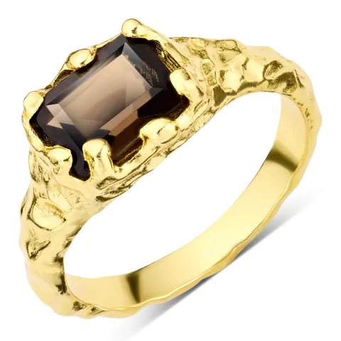 kvarts ring i forgylt messing - Eliné