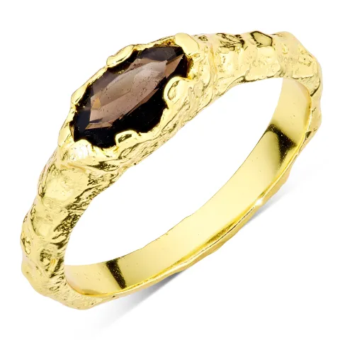 kvarts ring i forgylt messing - Eliné