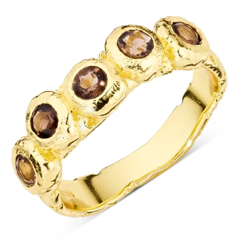 gul ring i forgylt messing - Eliné