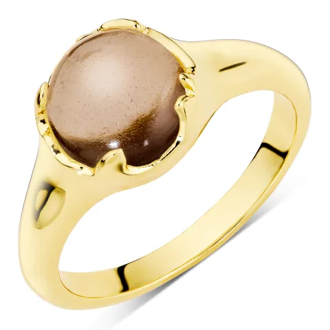 kvarts ring i forgylt messing - Eliné